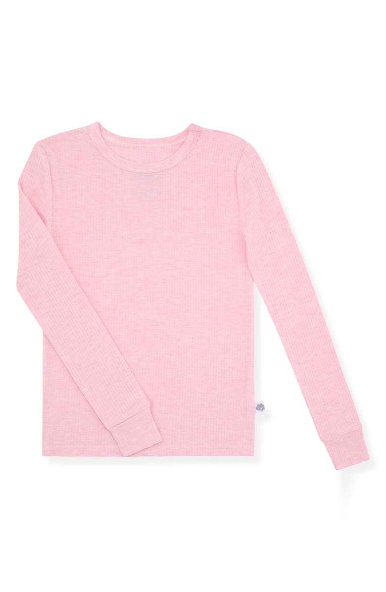 SLEEP ON IT Kids' Rib Fitted Two-Piece Pajama Set, Alternate, color, Pink