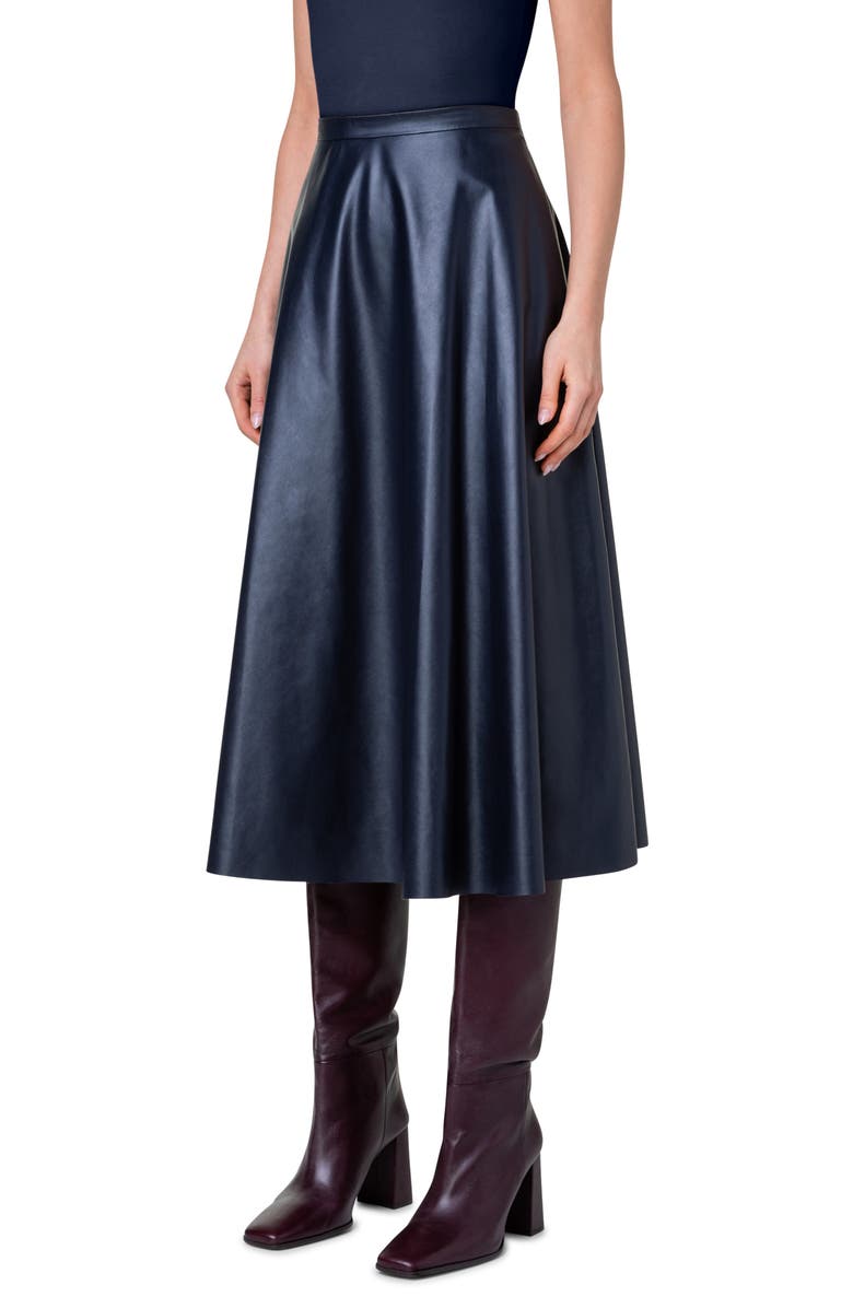 Akris punto Faux Leather Skirt, Alternate, color,