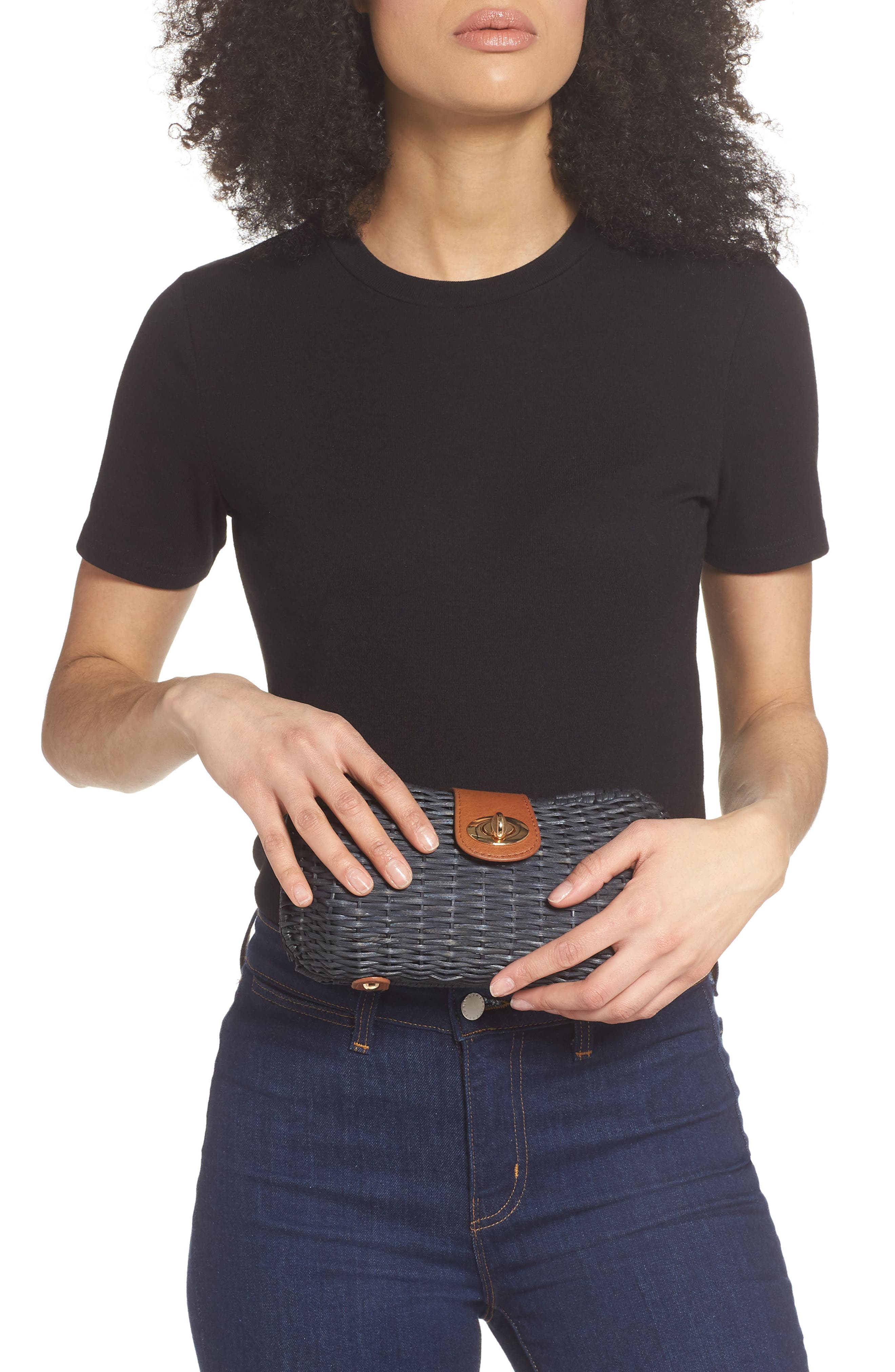 Nordstrom Wicker Clutch, Alternate, color, 