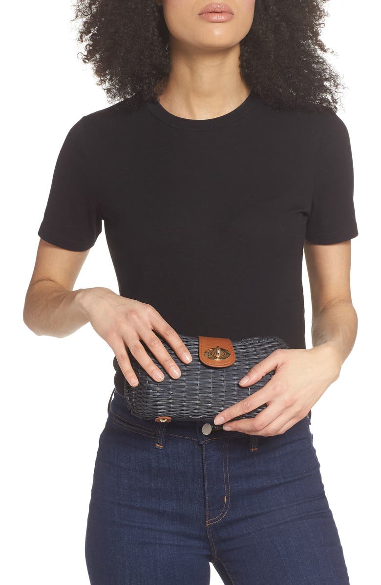 Nordstrom Wicker Clutch, Alternate, color,