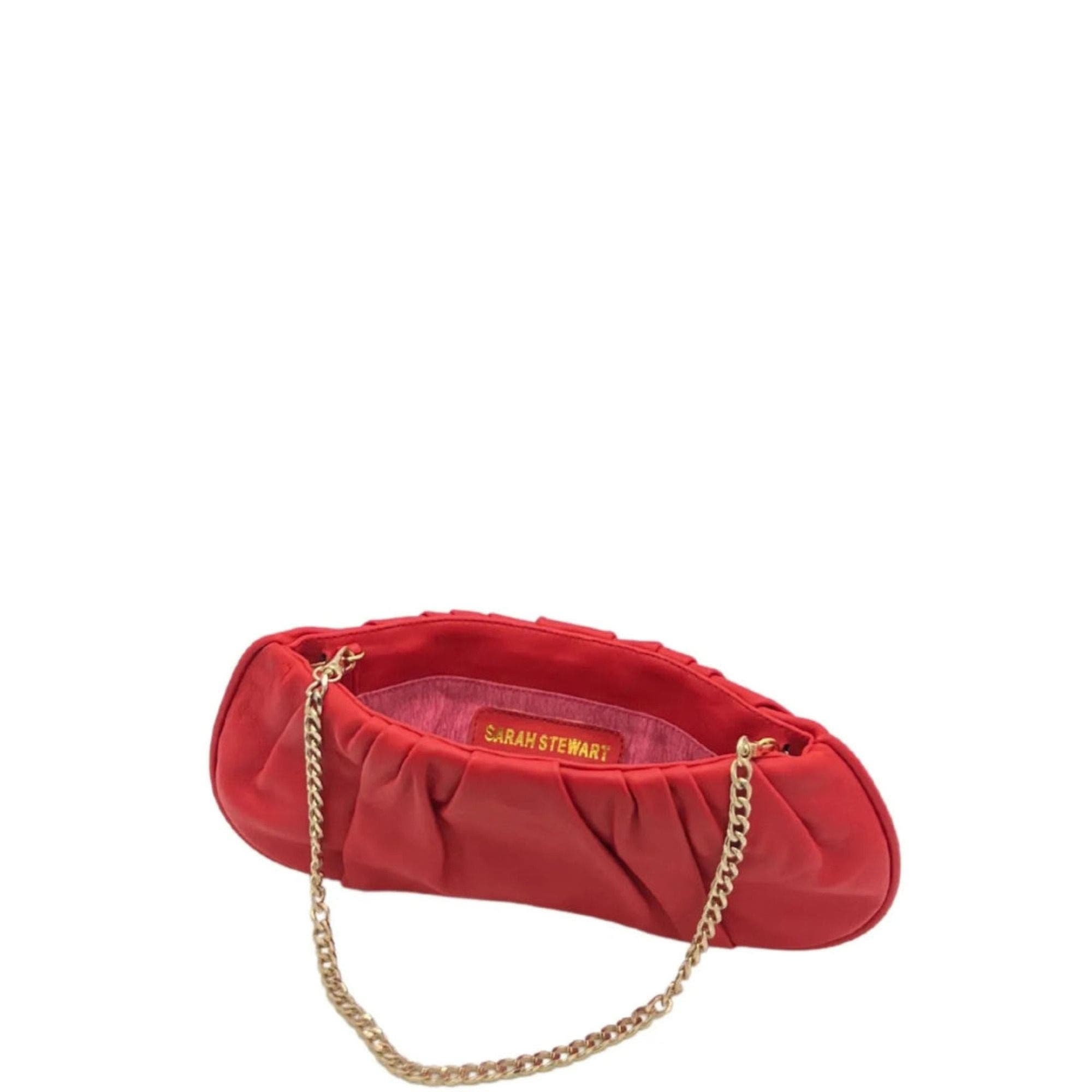 The Amina Leather Evening Bag, Alternate, color, Red
