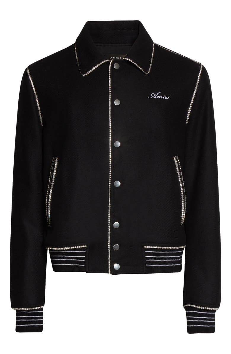 AMIRI Cherub Crystal Embellished Wool Blend Bomber Jacket, Alternate, color, 