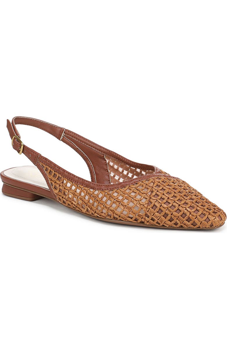 Franco Sarto Raena Slingback Flat, Main, color, Wicker Brown