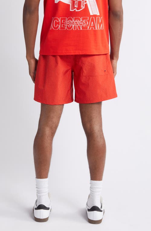 Icecream Pyramid Nylon Shorts In Fiery Red
