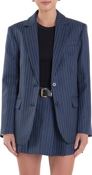 English Factory Stripe Oversize Blazer