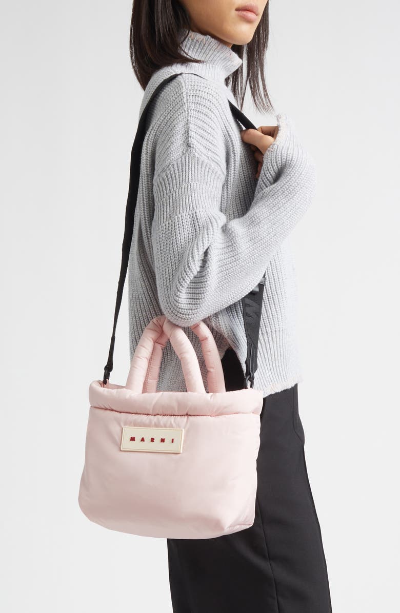 Marni East/West Puffer Tote, Alternate, color, 00C18 Cinder Rose