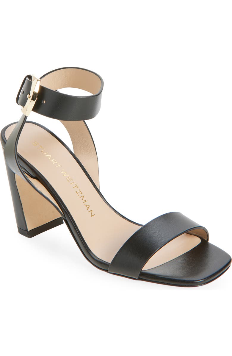 Stuart Weitzman Sai Ankle Strap Sandal, Main, color, Black
