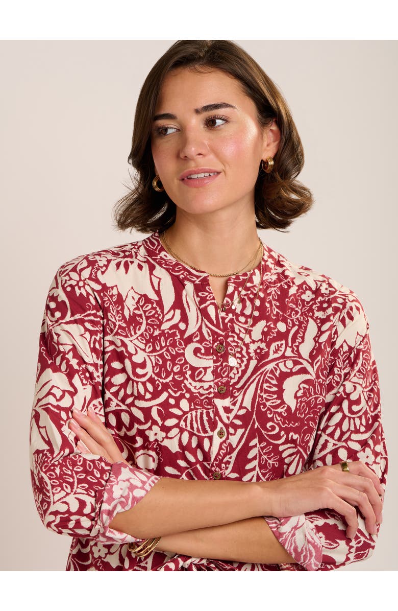 Brakeburn Alise Midi Shirt Dress, Alternate, color, Burgundy