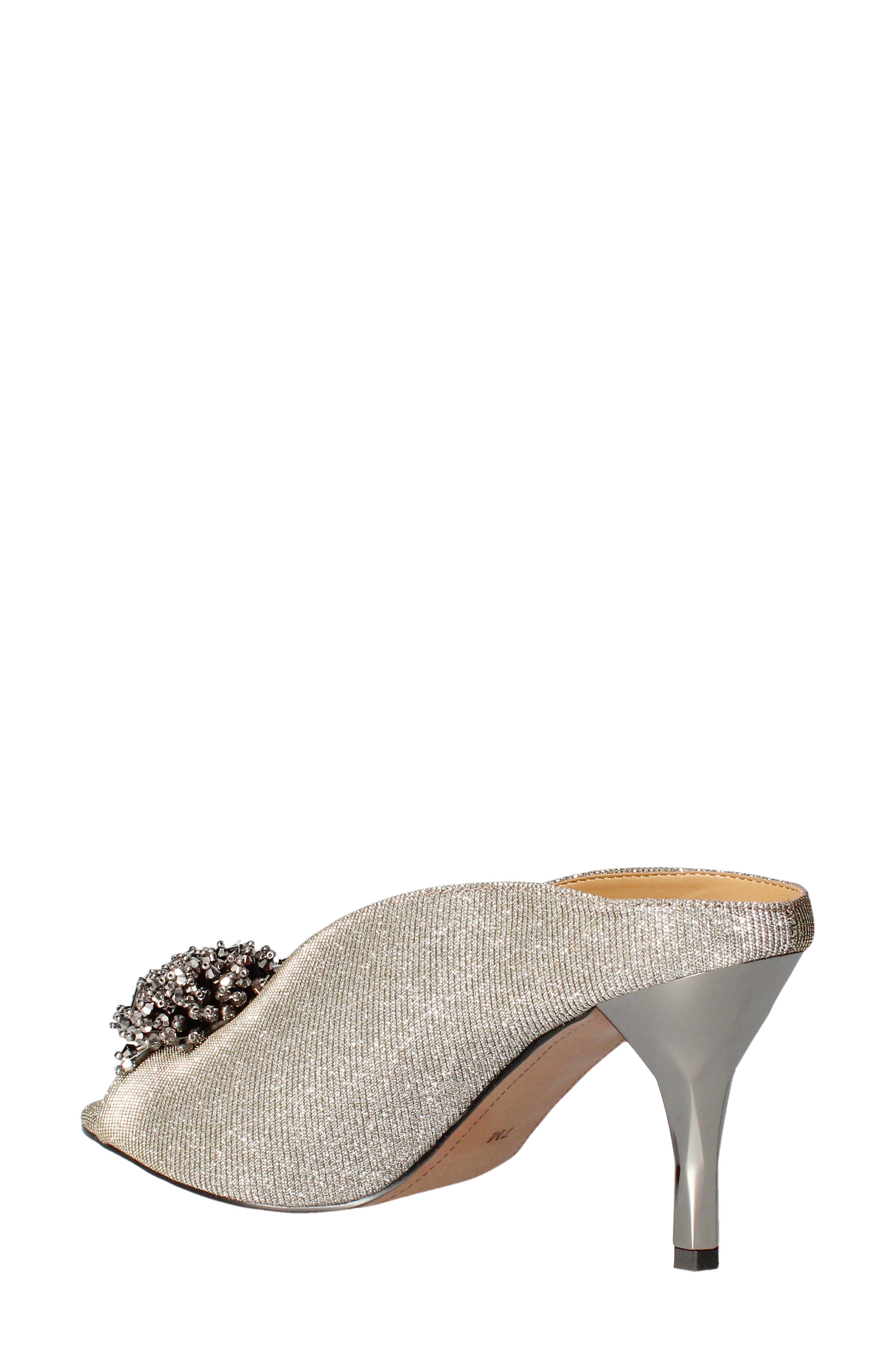 J. Reneé Emilia Peep Toe Mule, Alternate, color, Pewter Dance Glitter