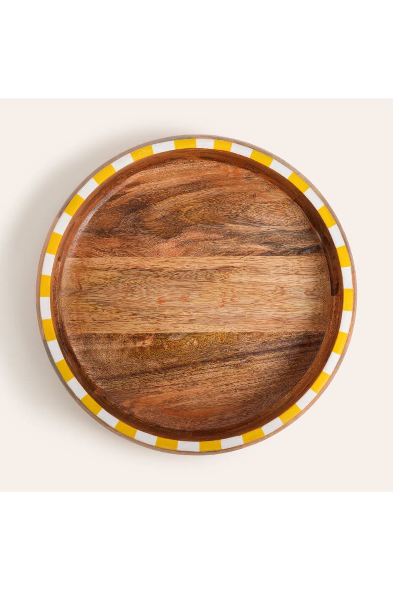 Nohar Deep Wood Tray Curated Decor, Alternate, color, Yellow