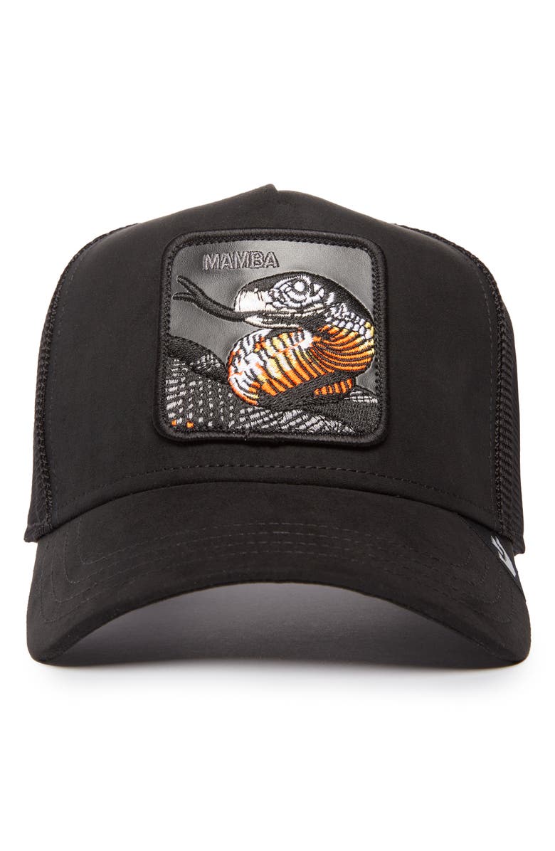 Goorin Bros. The Suede Mamba Patch Snapback Trucker Hat, Alternate, color,