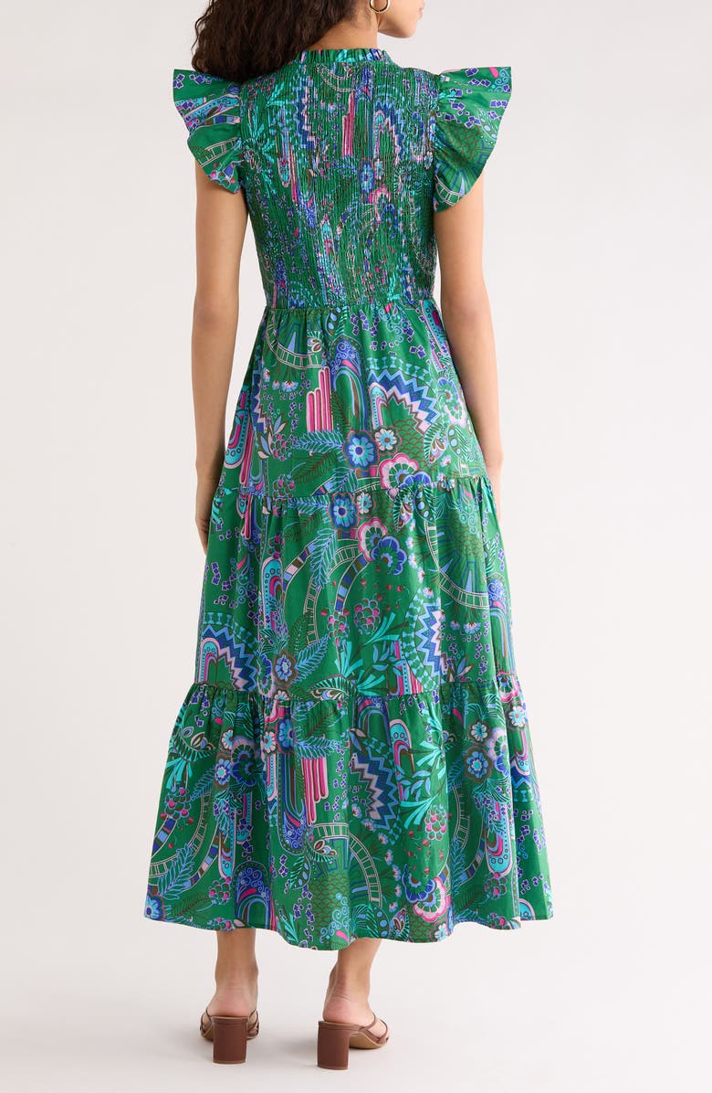 SUGARLIPS Vesper Geo Sunfire Maxi Dress, Alternate, color, 