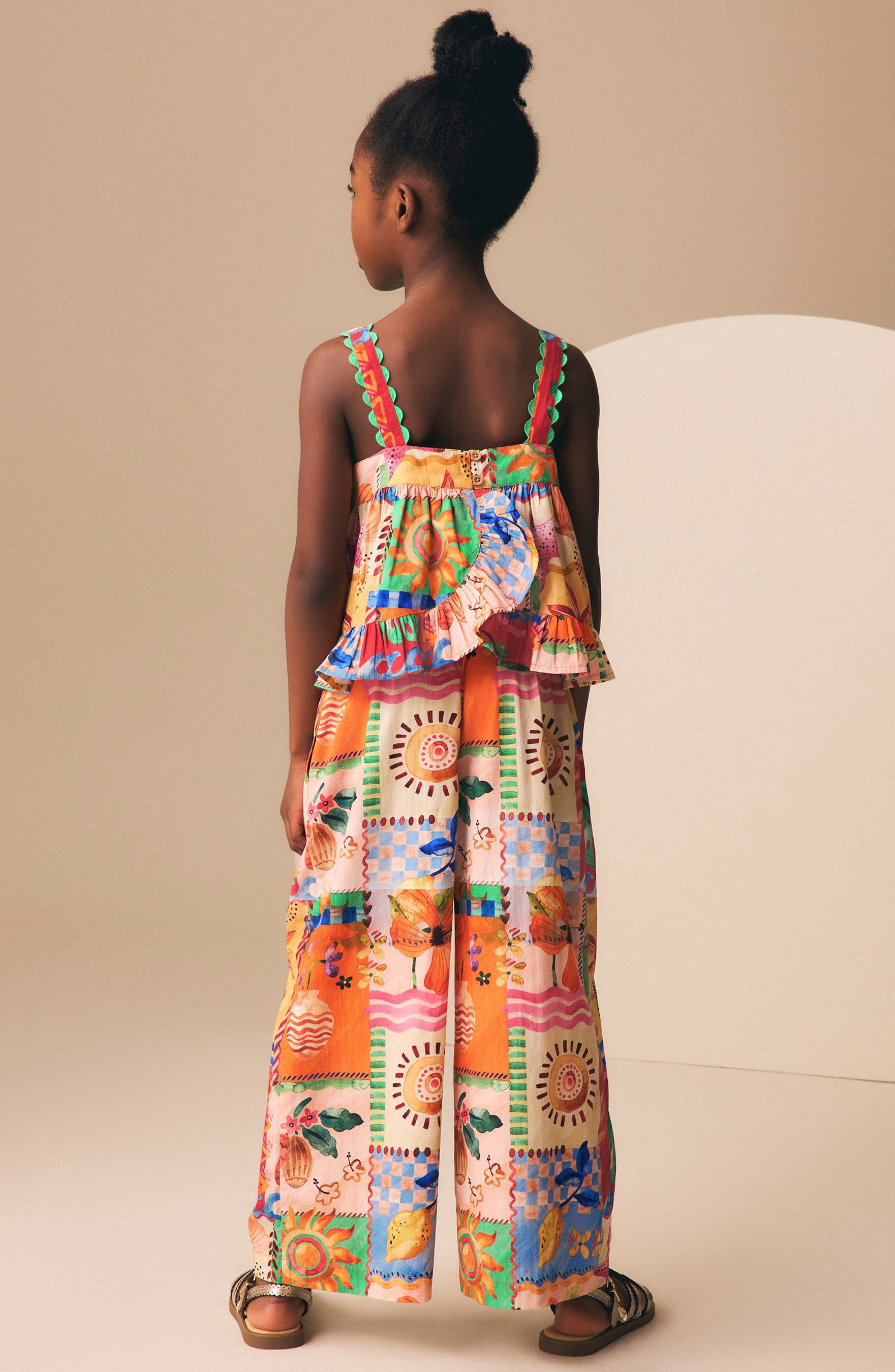 NEXT Kids' Postcard Print Tank & Wide Leg Pants Set — фото 4