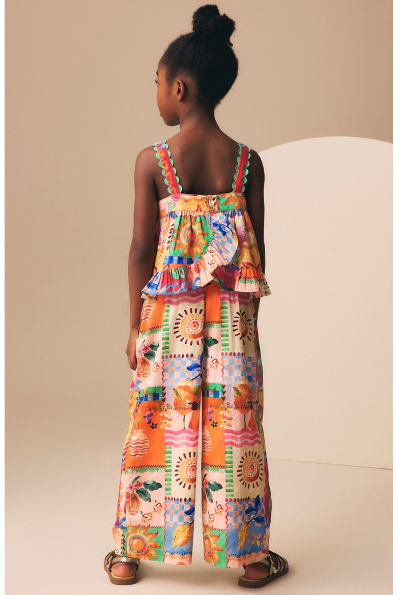 Kids' Postcard Print Tank & Wide Leg Pants Set, Alternate, color, RED