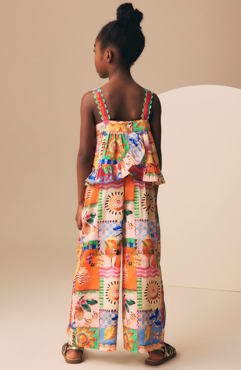 NEXT Kids' Postcard Print Tank & Wide Leg Pants Set, Alternate, color, Red