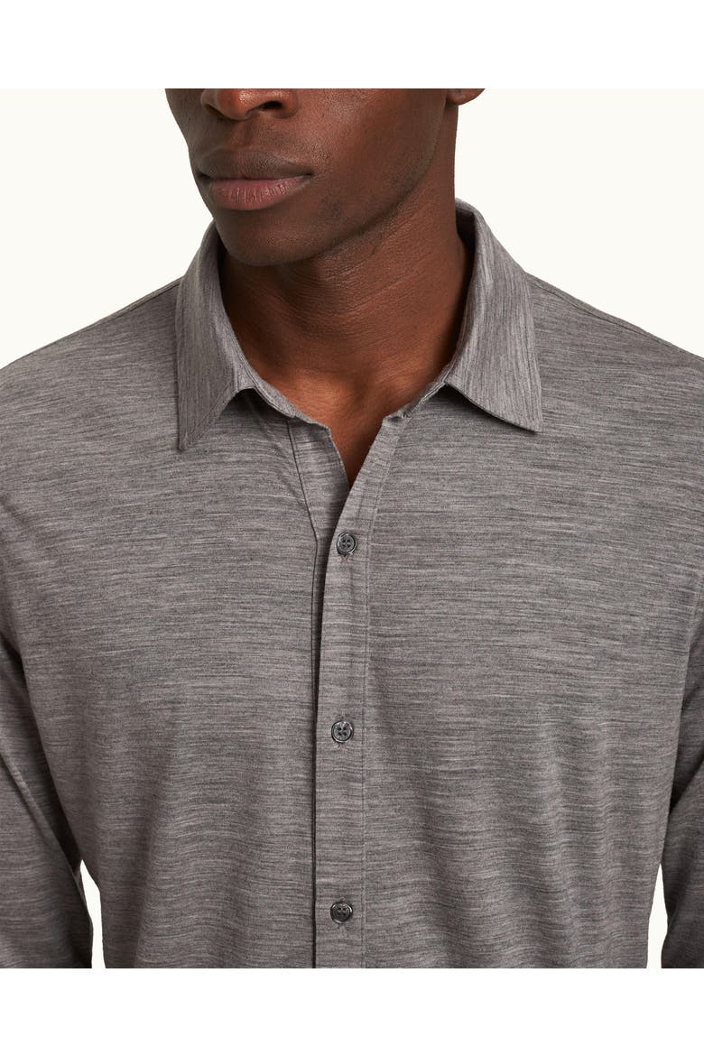 Giles Merino Tailored-Fit Shirt, Alternate, color, Grey Melange
