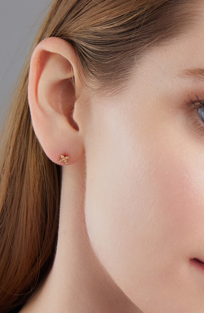 Bony Levy 14K Gold Beaded Flower Stud Earrings, Alternate, color, 