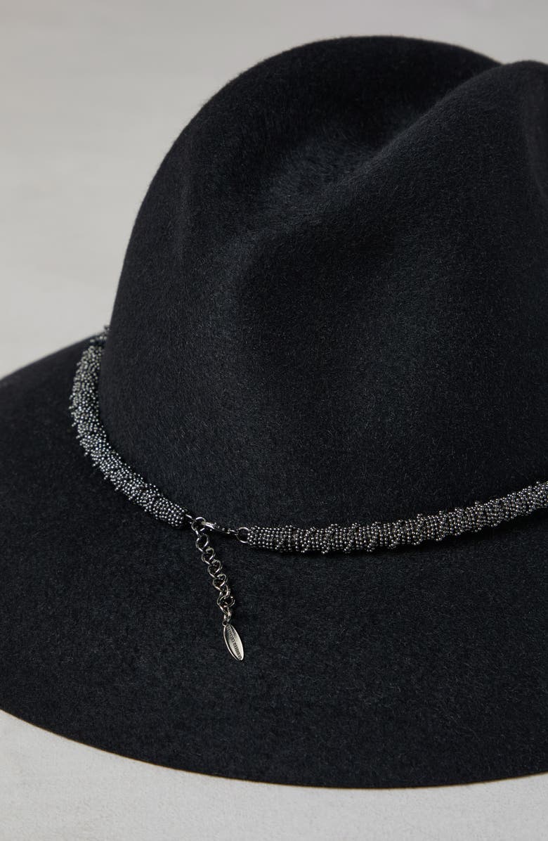 Brunello Cucinelli Felt Precious Braided Band fedora, Alternate, color, 