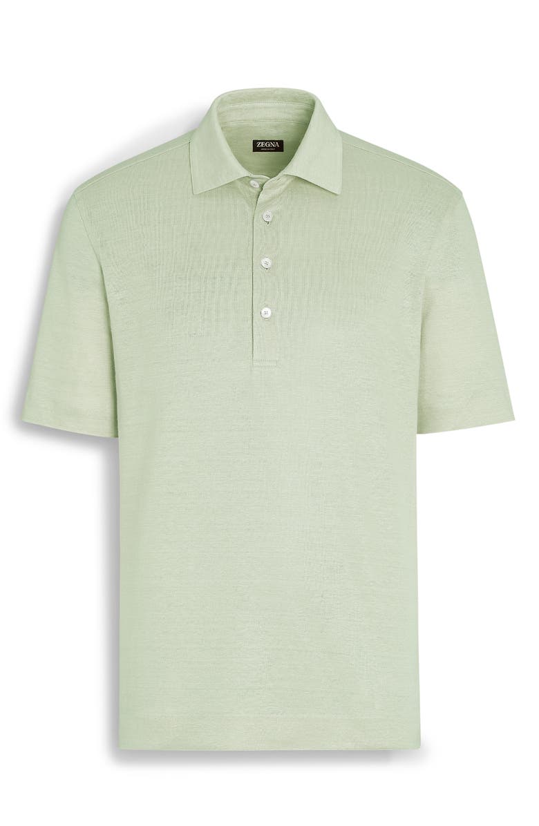 ZEGNA Linen Polo, Alternate, color,