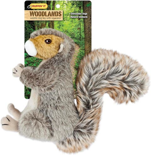 Woodlands Plush Dog Toy Squirrel