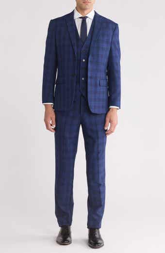 Gino Vitale Slim Fit 3-Piece Check Suit