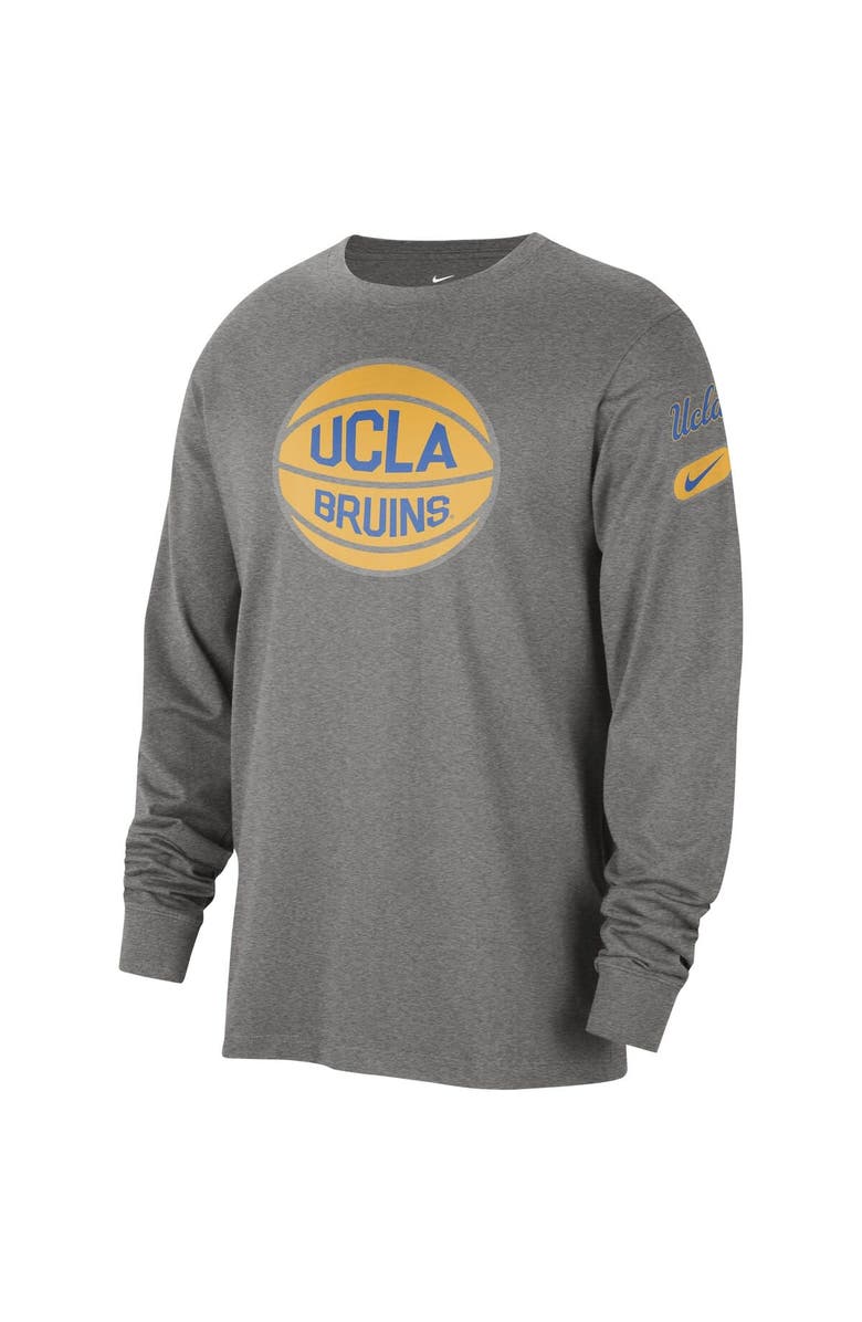 Nike Men's Nike Heather Gray UCLA Bruins Fast Break Long Sleeve T-Shirt, Alternate, color,