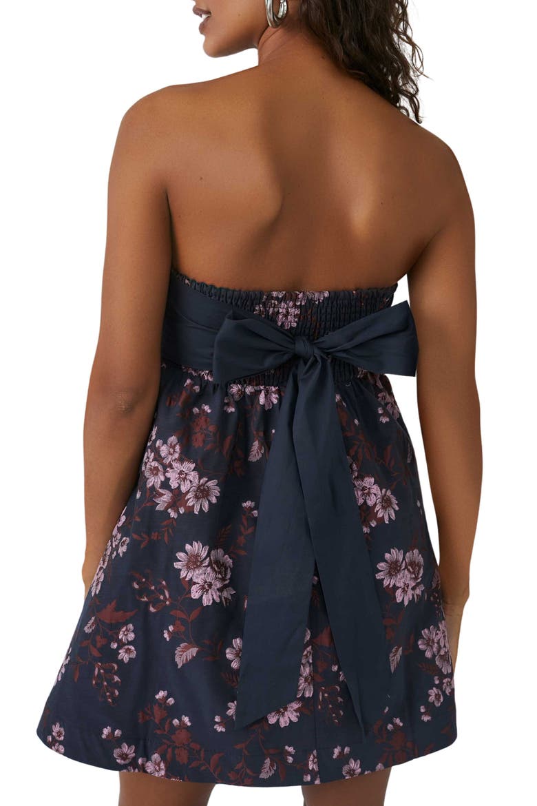 Matilda Tie Back Strapless Babydoll Minidress, Alternate, color, BLUE