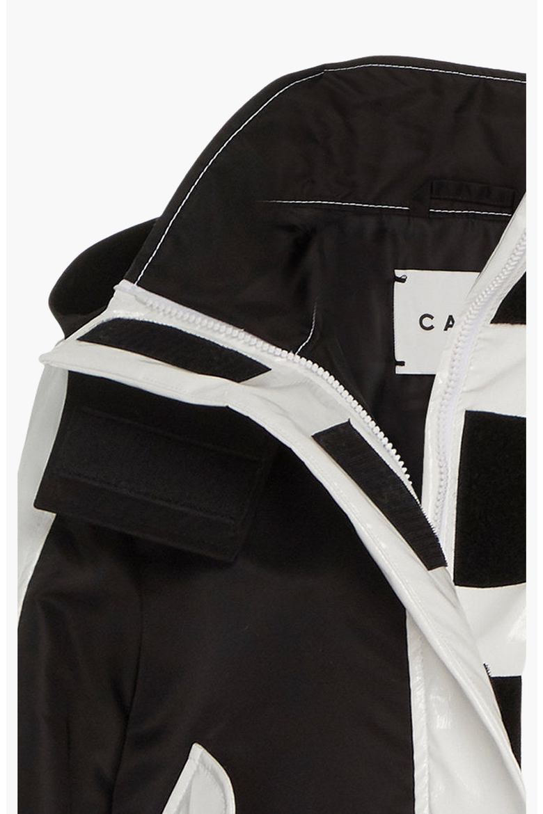 Cotton Water-Resistant Convertible Raincoat, Alternate, color, Black / White
