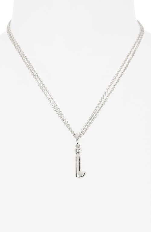 Leith Lowercase Initial Bubble Pendant Necklace In Silver