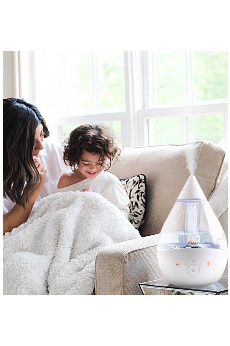 Drop 2.0 4-in-1 1-Gallon Cool Mist Humidifier, Alternate, color, CLEAR/ WHITE