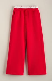 Treasure & Bond Kids' Mixed Waist Wide Leg Fleece Pants
