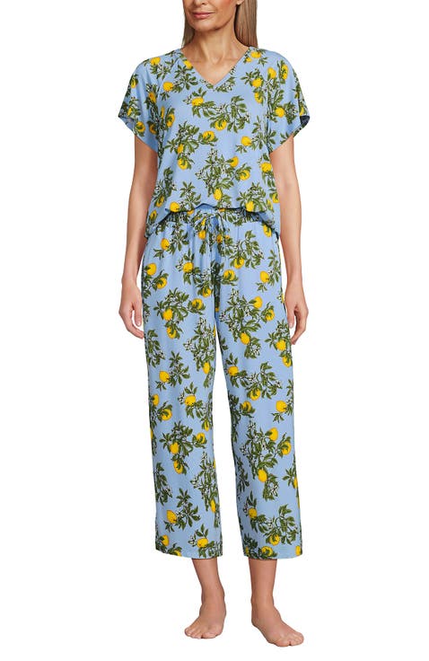 Cooling Pajama Set - Short Sleeve Top and Crop Pants