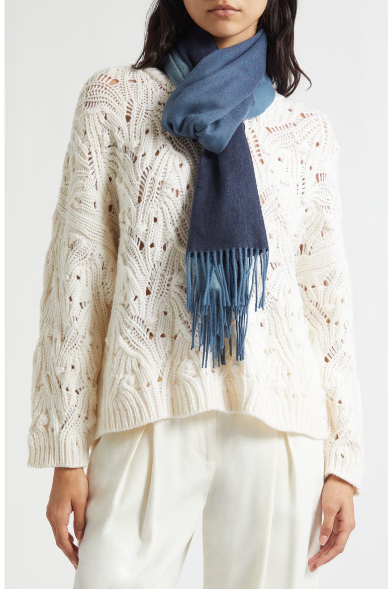 Ombré Cashmere Scarf, Alternate, color, SSCP NAVY RU7686