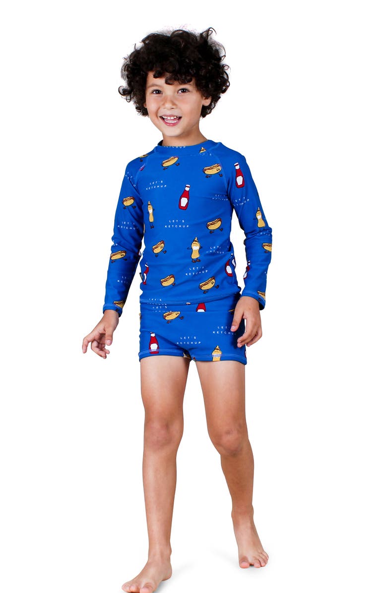 TINY TRIBE Ketchup Two-Piece Rashguard Swimsuit, Alternate, color, 