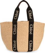 Chloé Large Woody Straw Basket Tote