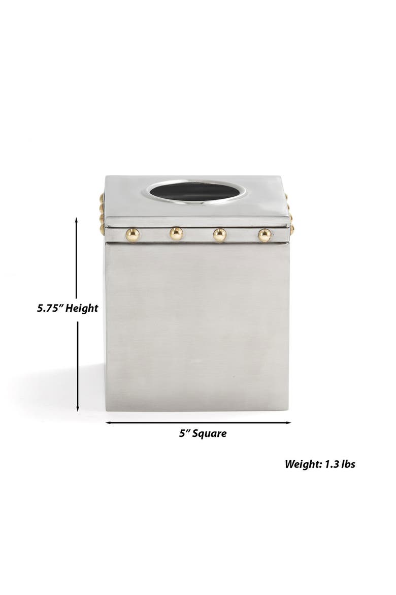 Rivets Tissue Box Cover, Alternate, color, SILVER