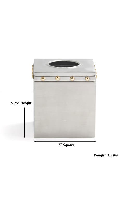 Roselli Trading Company Rivets Tissue Box Cover In Silver
