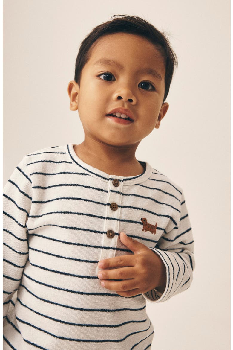 Kids' Stripe Long Sleeve Henley, Alternate, color, MULTI