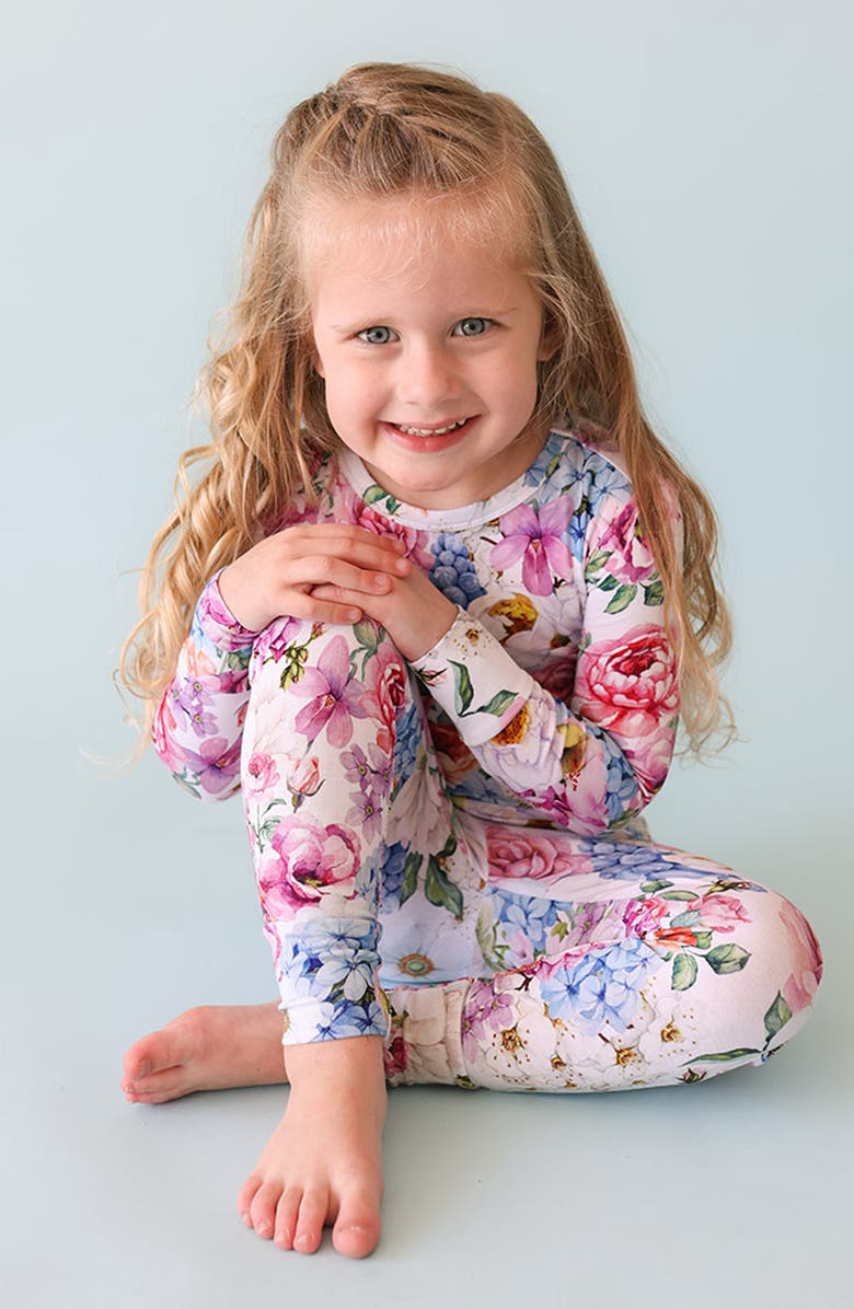 Posh Peanut Kids' Cynthia Floral Fitted Two-Piece Pajamas, Alternate, color, 