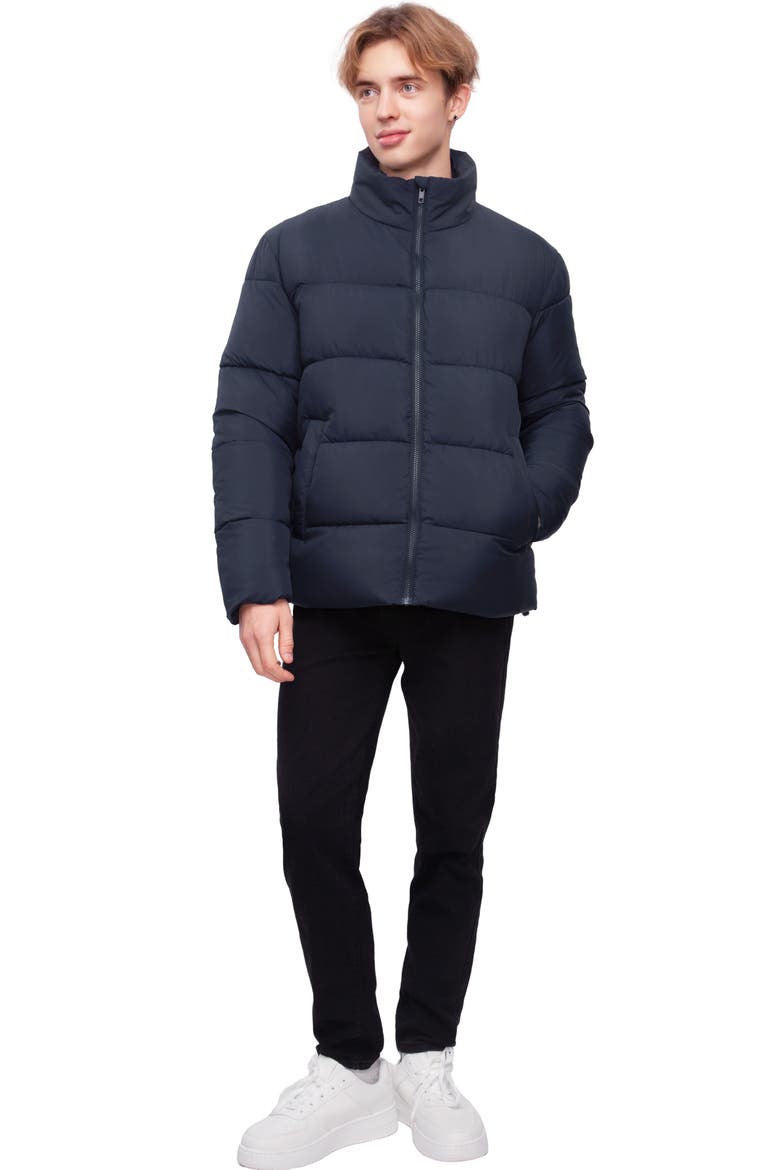 Lightweight Modern Puffer Jacket, Alternate, color, Navy
