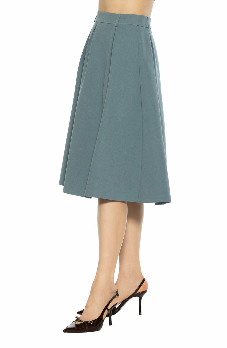 Alexia Admor Camille Pleated Midi Skirt, Alternate, color, Teal