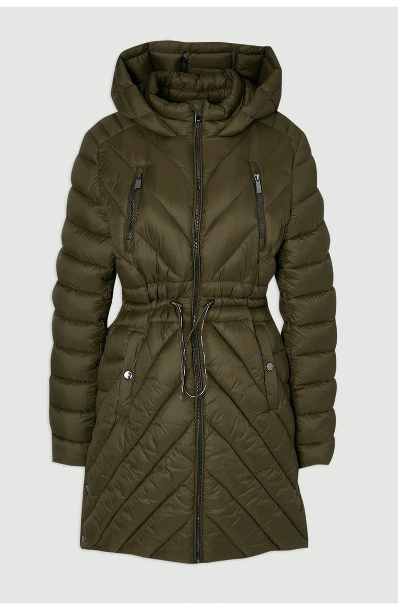 Karen Millen Lightweight Packable Coat, Alternate, color, Khaki