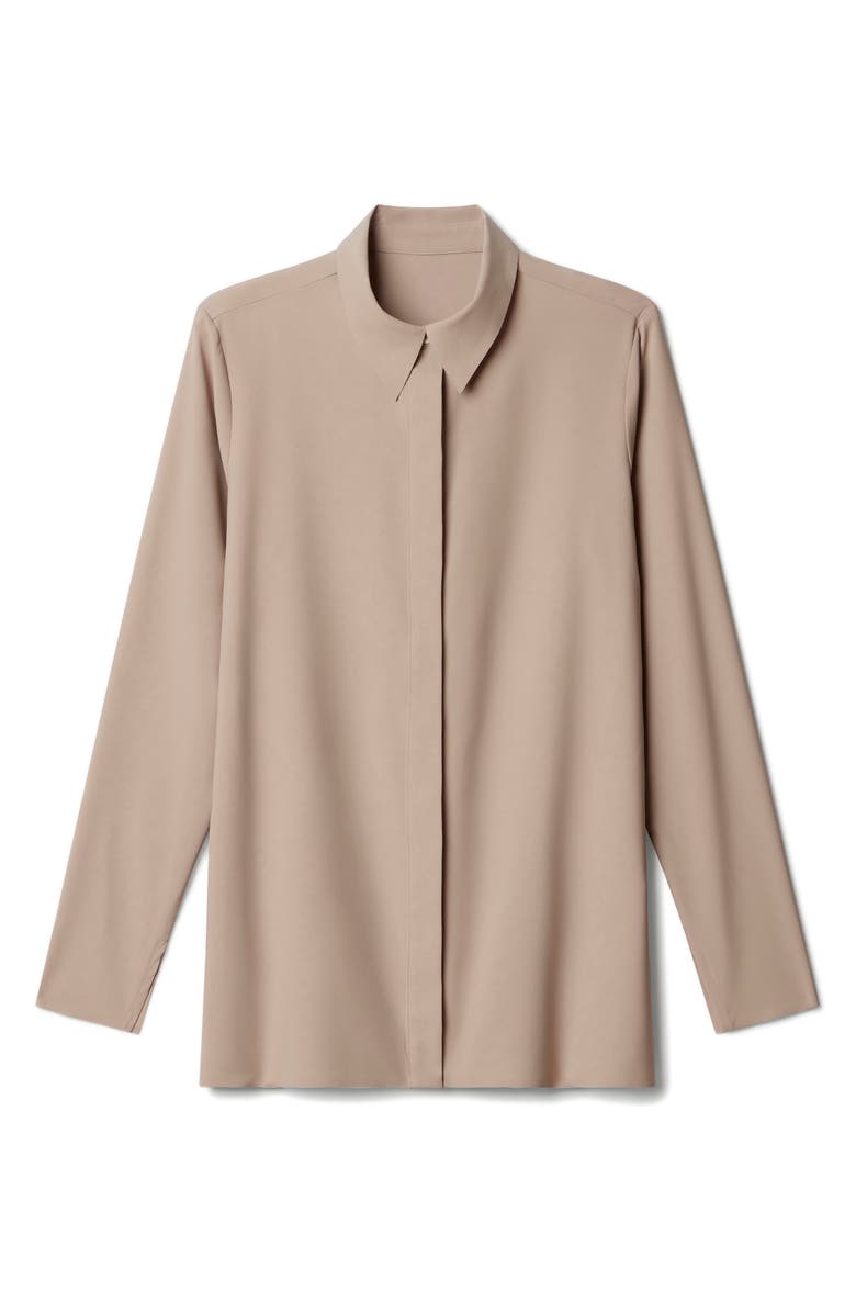 Rhone Mirage Water Repellent Performance Button-Up Shirt, Alternate, color, Taupe