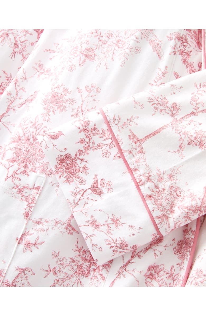 Petite Plume Print Pima Cotton Robe, Alternate, color, Pink