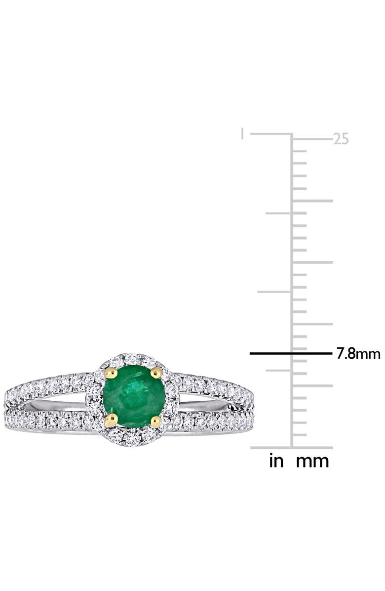Julianna B. Emerald & Diamond Halo Ring 14k, Alternate, color, Emerald
