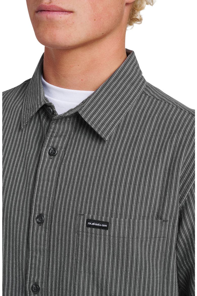 Oxford Stripe Classic Short Sleeve Button-Up Shirt, Alternate, color, PHANTOM