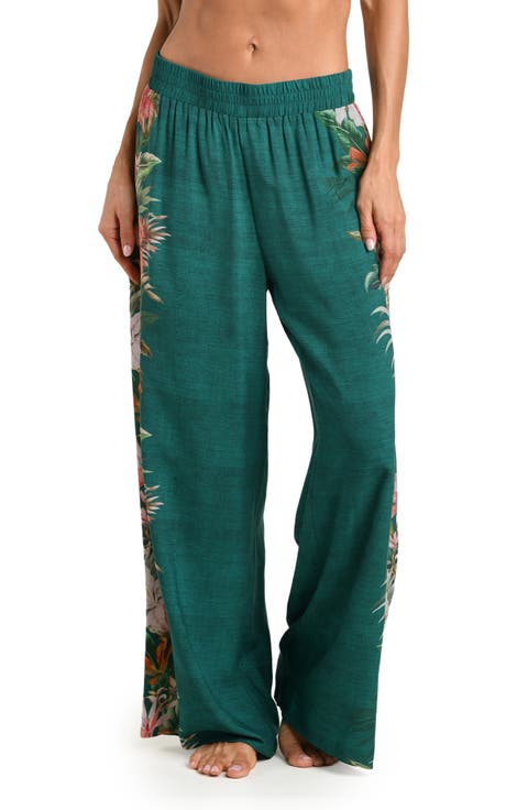 Courtyard Palms Wide Leg Pants Cover-Up