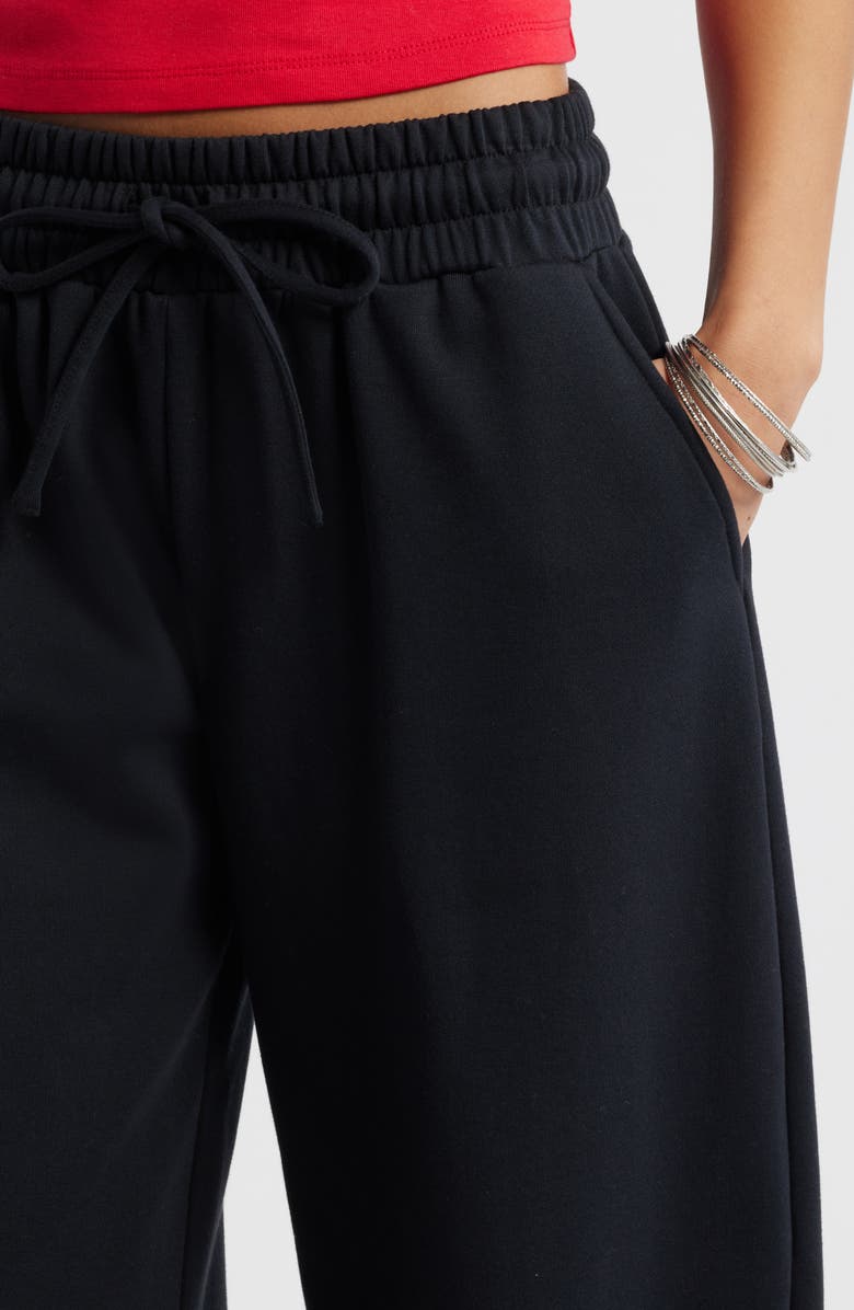 BP. Barrel Leg Fleece Sweatpants, Alternate, color, Black