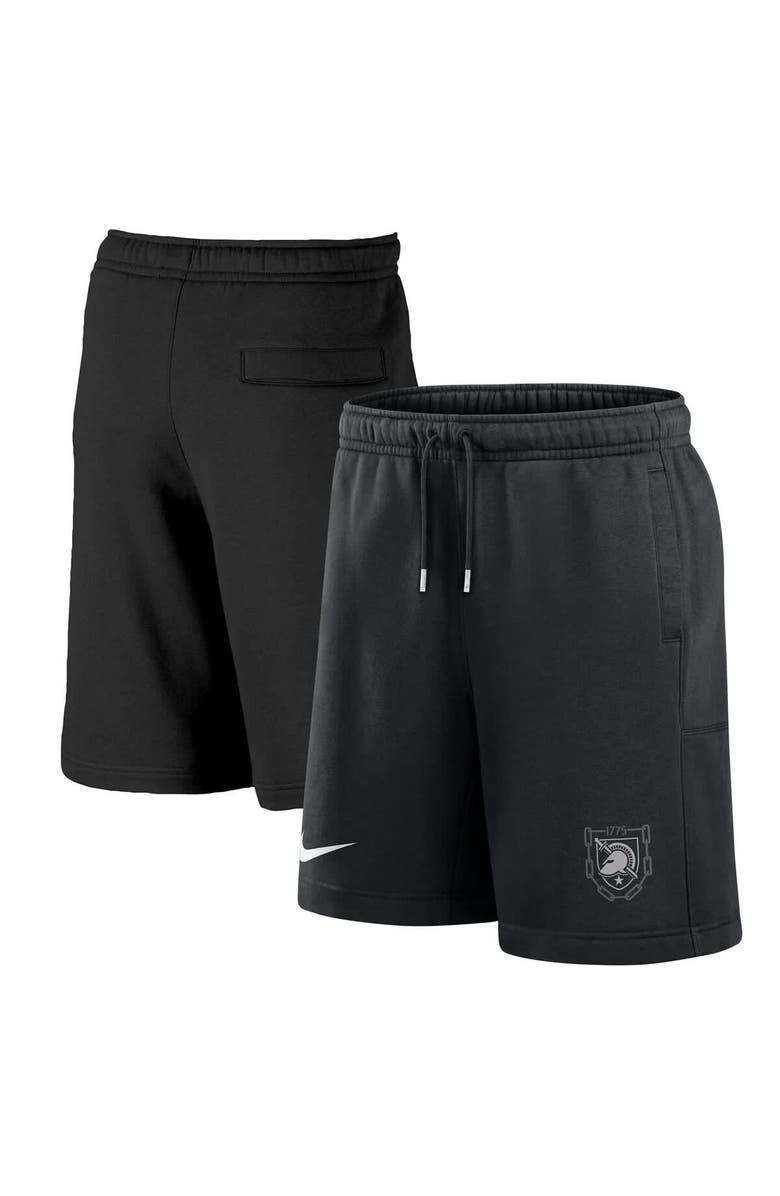 Nike Men's Nike Black Army Black Knights Army 250 Collection Club Fleece Shorts, Main, color, Black