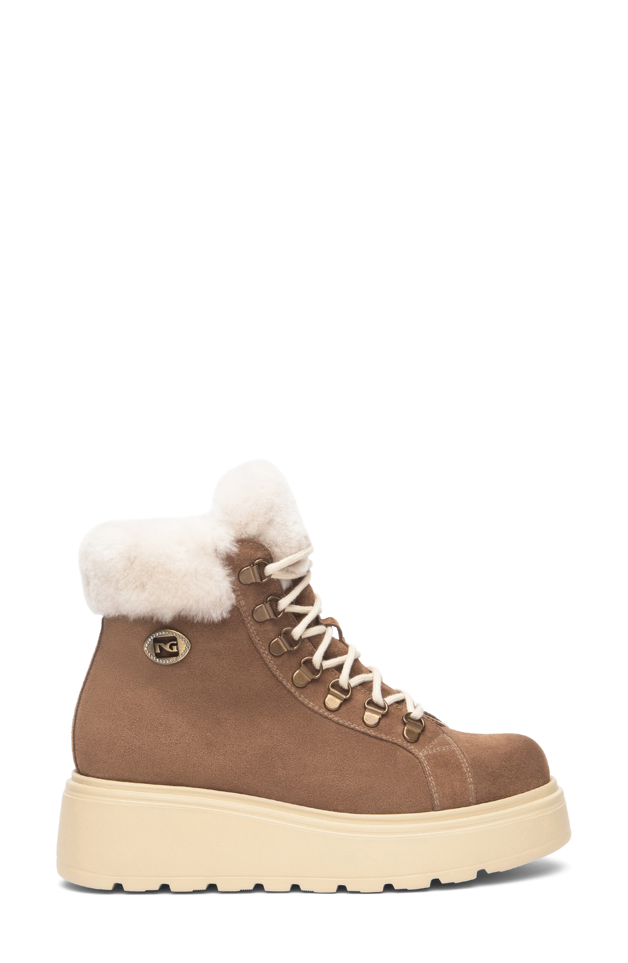 NeroGiardini Faux Shearling Platform Hiker Boot, Alternate, color, 